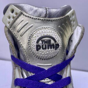 Reebok Shaq Attaq Celebrate Silver Italian Pellegrini Leather Men's Size 11.5